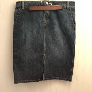J. Crew Classic Denim Pencil Knee-Length Skirt